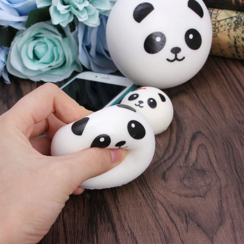 Panda Squishy Steamed Bun Bag Phone Pendant Lanyard Keychain Kid Toy Gift