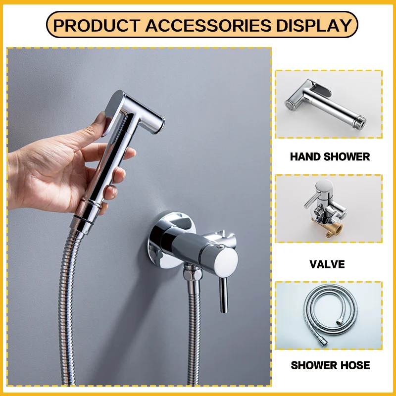 

Brass Bathroom Faucet Set with Bidet Toilet Sprayer Handheld Shower WC Self-Cleaning Body Valve Hot Cold Mixed Tap for Bathroom