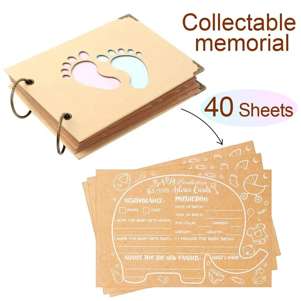 Little feet Personalized Wooden Printed Photo Album for Baby Memory Book DIY First Year Journal Unique Gift Baby Shower Birthday