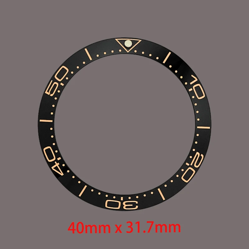 40 مللي متر x 31.7 مللي متر مشطوف السيراميك الحافة إدراج حلقة يناسب 42 مللي متر إلى 44 مللي متر الغوص GMT يخت البحر DwellerWatch حالات ساعة حلقة اكسسوارات