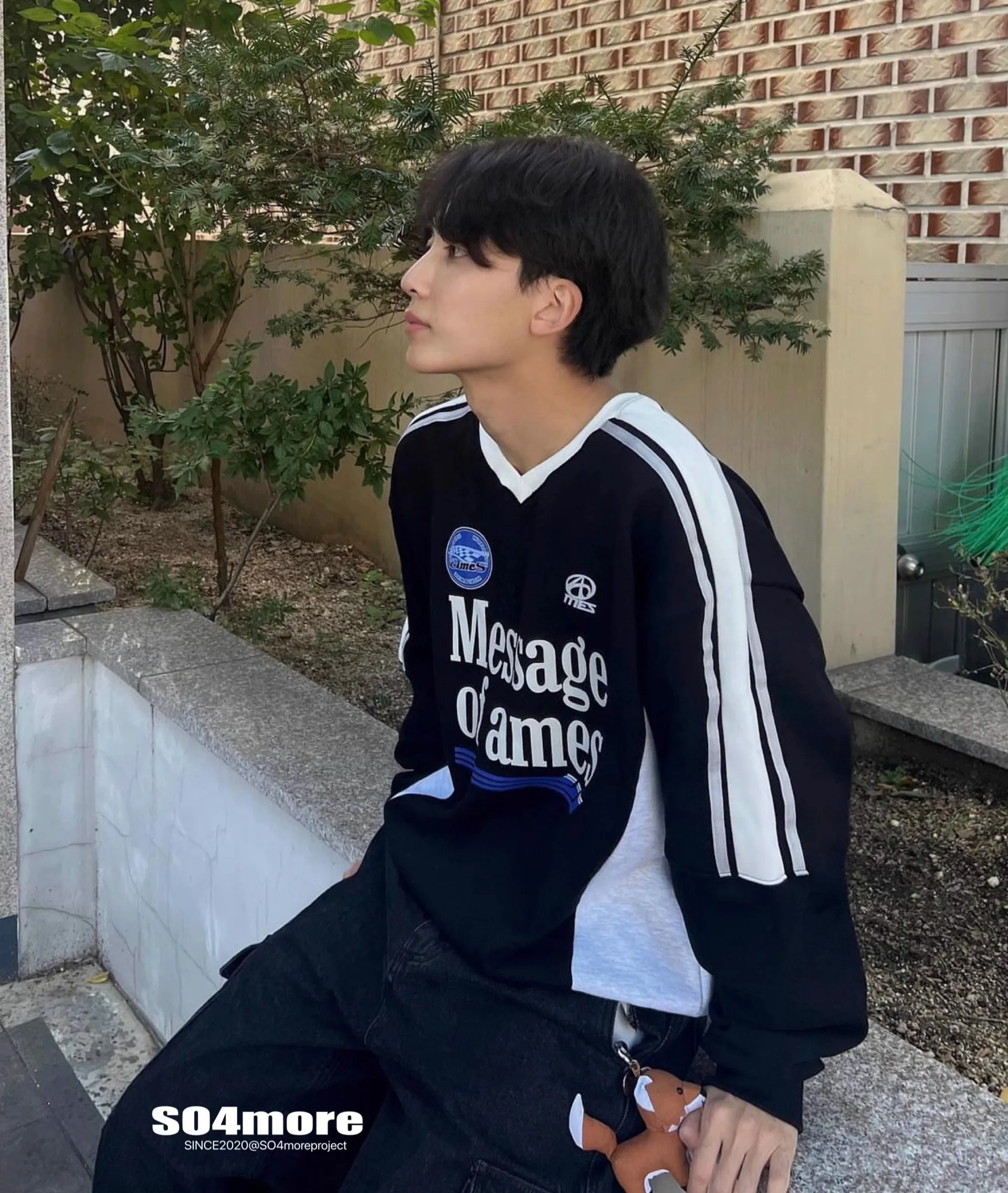 

Street Style American Retro Letter Print Loose V-Neck Long Sleeve Hoodie Women's Casual Comfortable Sweatshirt Winter 2023