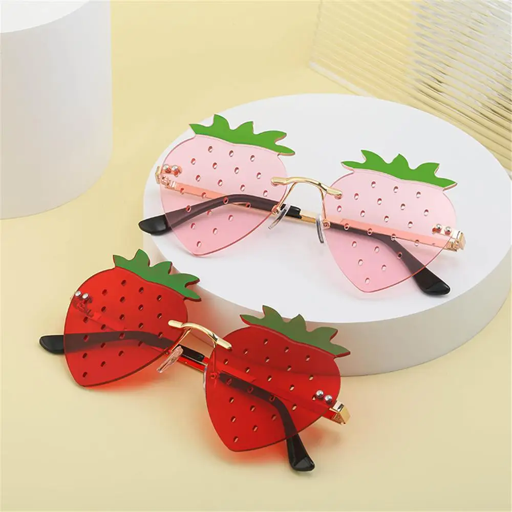 Unique Colorful Strawberry Sunglasses for Women Men Festival Party Rave Sun Glasses Christmas Decorations Street Snap Eyewear