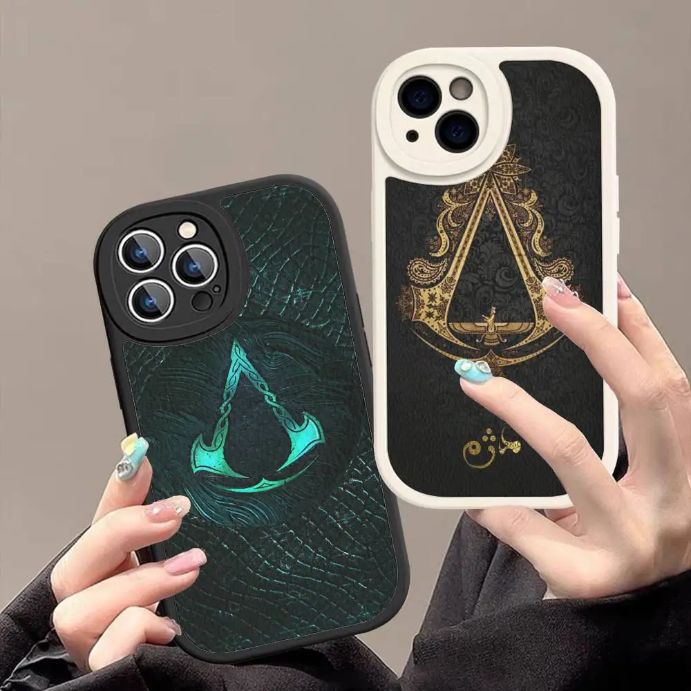 لعبة كلاسيكية A-Assassin-S-Creed شعار سيليكون جراب هاتف آيفون 16 15 14 13 12 11 برو ماكس غطاء جلد صغير ناعم