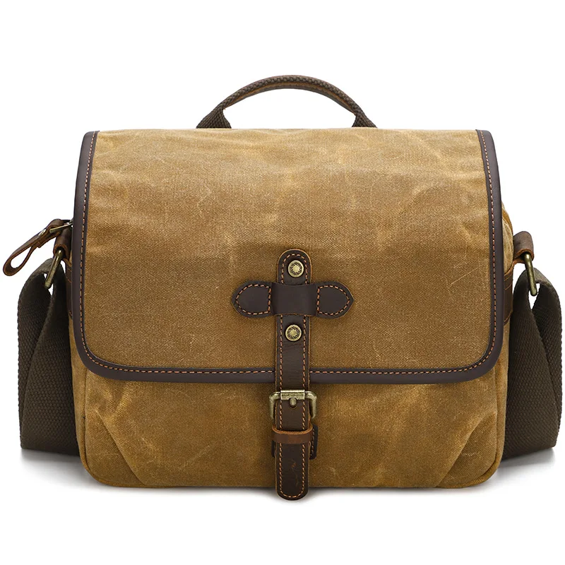

Canvas DSLR Camera Shoulder Bag Outdoor Travel Short Trip Commuting Outing Crossbody Bag Photography Lens Messenger Vintage Pack