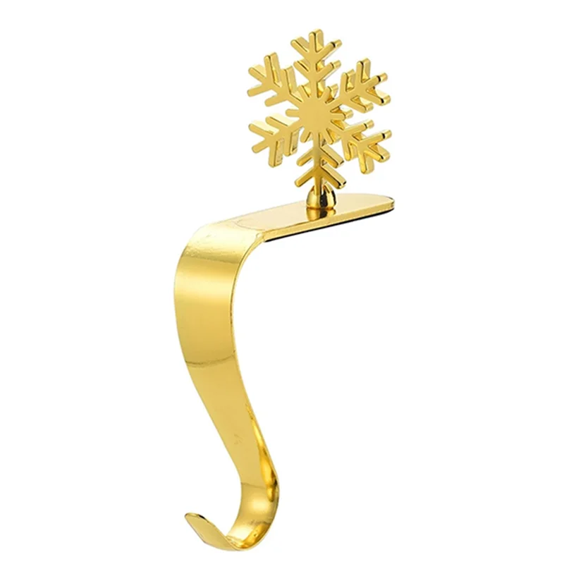 BAAG-حامل تخزين عيد الميلاد، خطاف رف ذهبي اللون شجرة ندفة الثلج عطلة الديكور عيد الميلاد شنطة هدايا جورب دائم