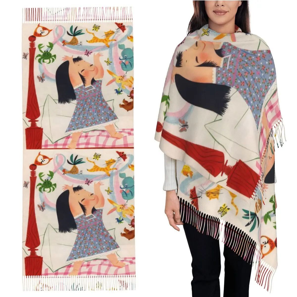 

Шарф Mary-blair, шарфы с кисточками, женские мягкие теплые шали и накидки, большая осенне-зимняя шаль