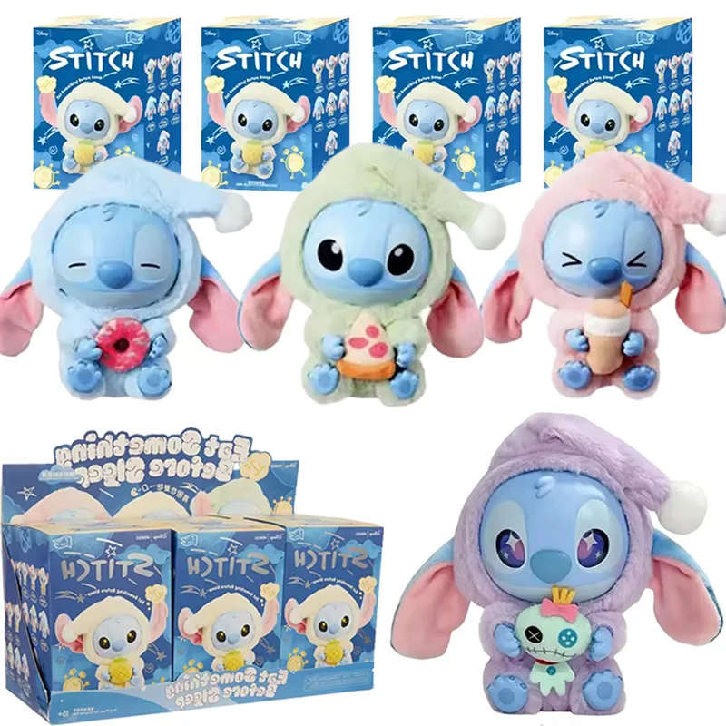 ディズニーの新しいスティッチ「食い寝る前」シリーズ ブラインドボックス ビニールバッグ ペンダントドール ミステリーボックス おもちゃ 子供 クリスマス サプライズギフト