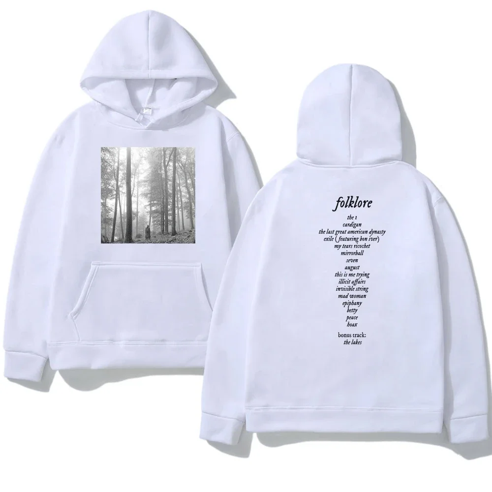 Taylor Pullover Music Album Folklore Print Hooded Sweatshirt 2022 Fall/Winter Hip Hop Harajuku Hoodie Men Women Black Hoodies