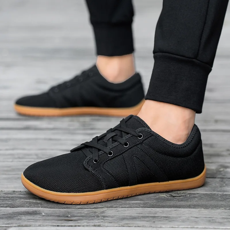 Unisex Sneaker Wide Barefoot Shoes Mesh Breathable Casual Shoes Light Walking Flats Fashion Outdoor Casual Shoes Tenis Masculino