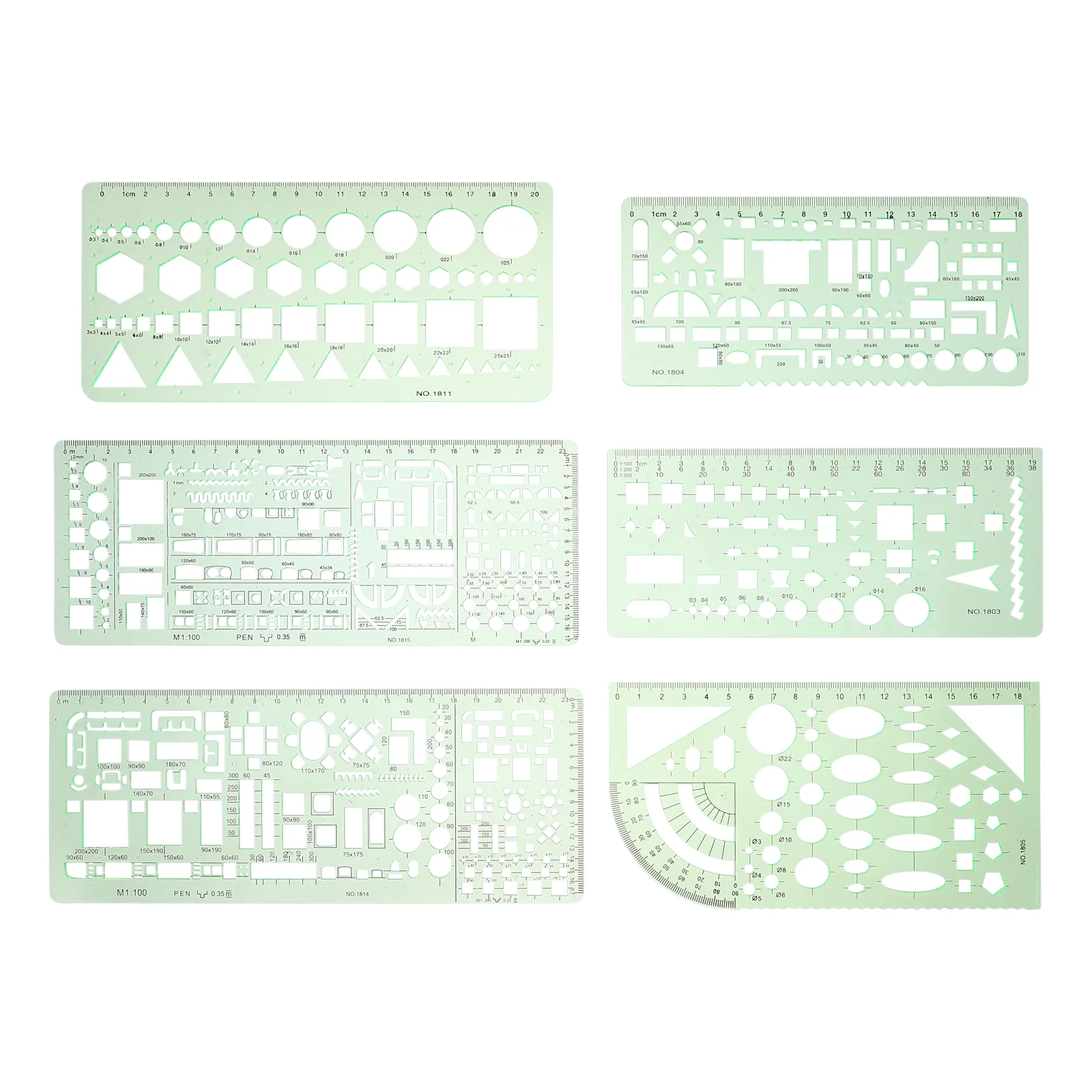 Drawing Template Ruler Geometric Measuring Circle Templates for Drafting Round Geometry Plastic Shape Stencils Architect Scale