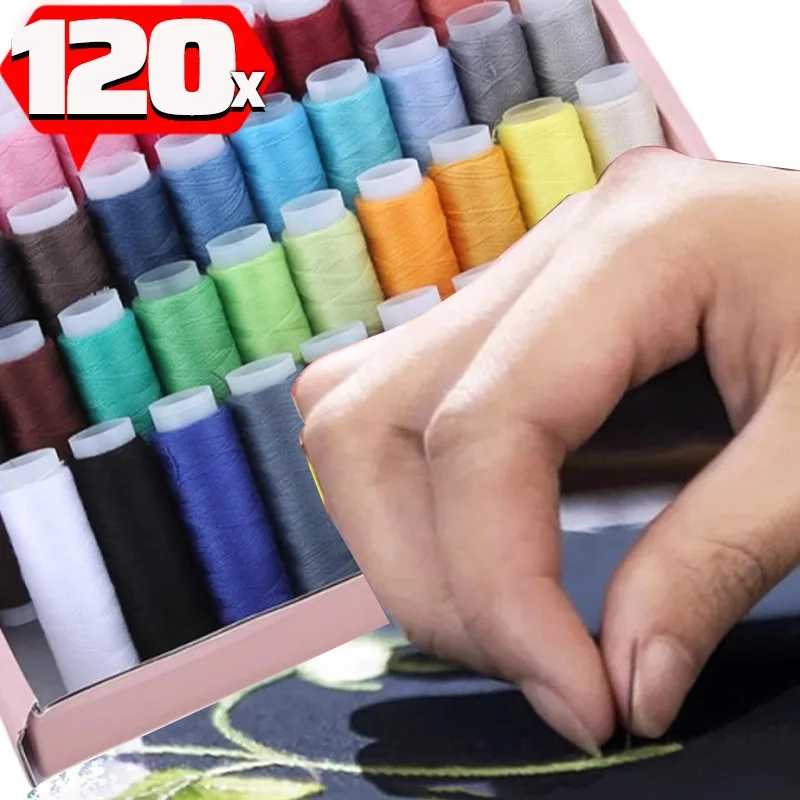 

Sewing Thread Roll Multi-purpose Hand Stitching Thread Colourful Cotton Sewing Thread for Sewing Machine for Beginner DIY Craft
