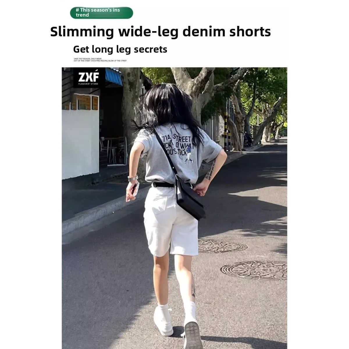 

Slimming Casual High Waist Jeans orts Women's Faion Korean Sle Student Loose Cuffed Wide Leg Hot Pants Summer Wear