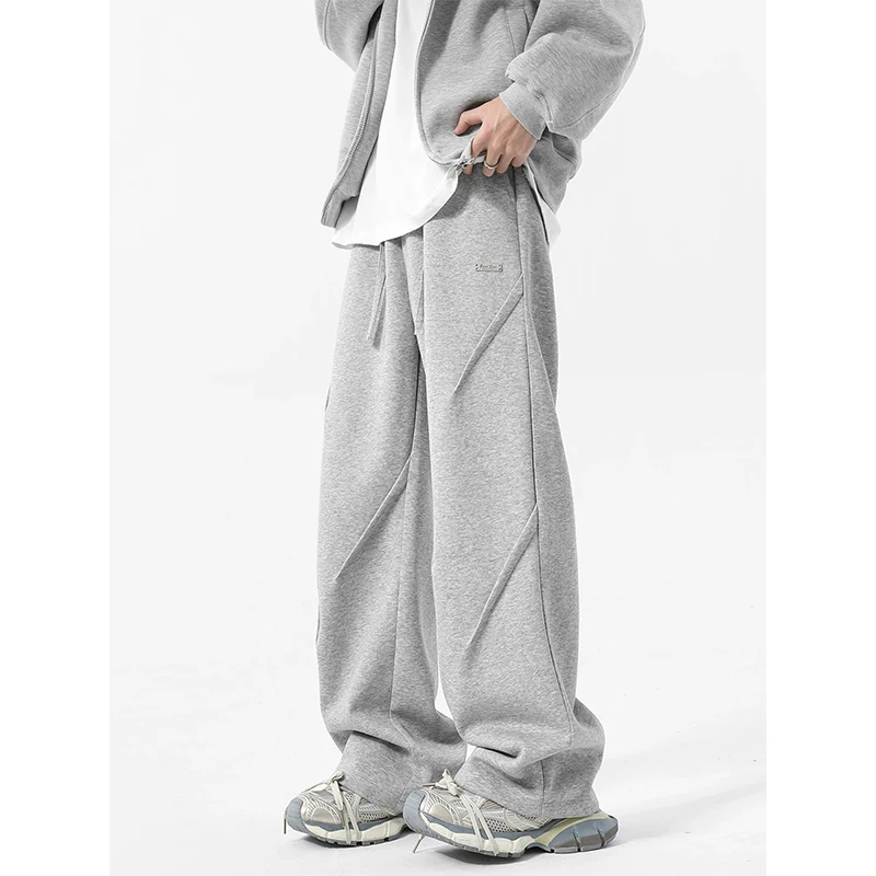 

Autumn Black Casual Pants Men Fashion Gray Wide Leg Pants Men Sweatpants Streetwear Loose Sports Pants Mens Joggers Trousers