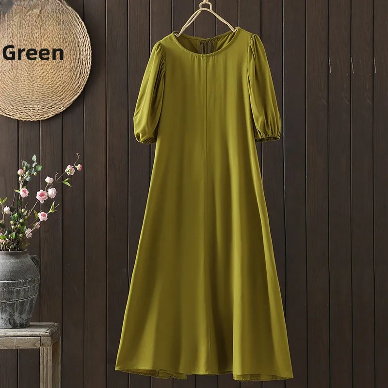 

Новое летнее круглое платье миди трапециевидной формы Ne Bubble Sve, женское свободное платье больших размеров для похудения выше колена из смеси хлопка и лиоцелла Dr