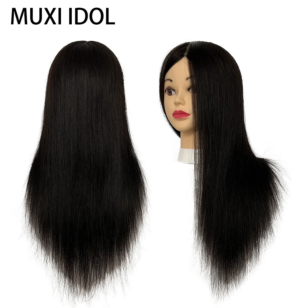 

PRO Salon Mannequin Head - 100% Human Hair for Bleaching, Dyeing & Braiding Practice Model Tools for Hairstylist Training