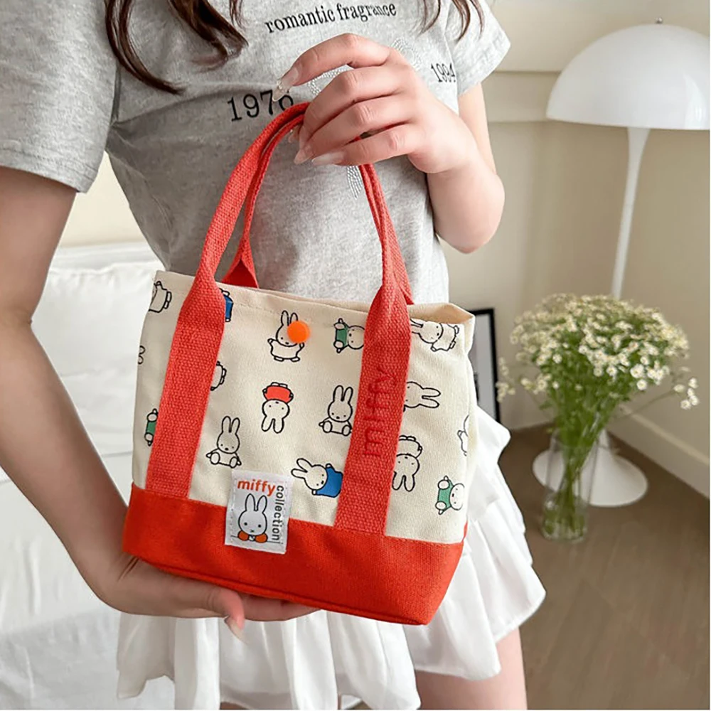 HEISSER VERKAUF Kawaii Miffy Niedliche Handtasche Cartoon-Kaninchen Leinwand-Stickerei Modische Bento Multifunktionale Aufbewahrungstasche Mädchengeschenk – Detail 13