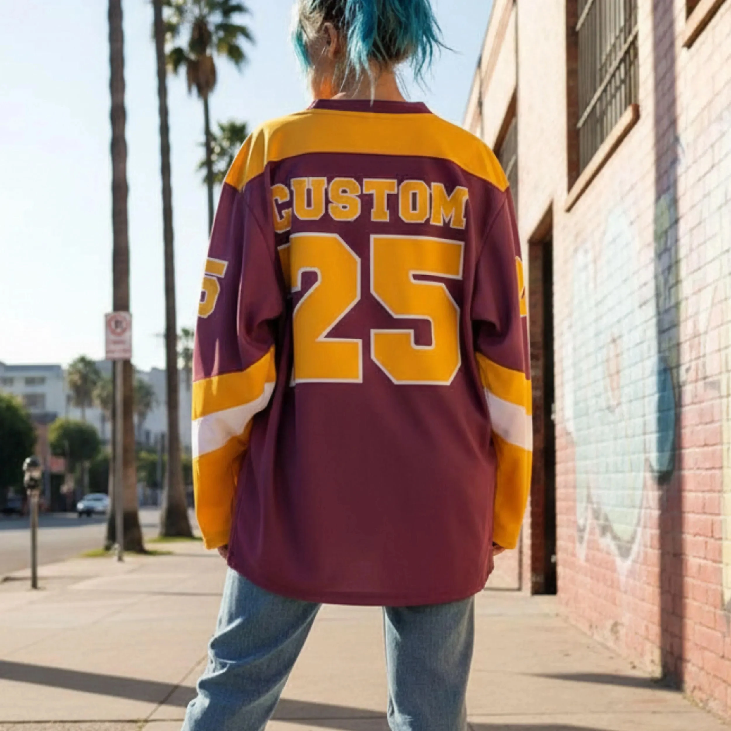 2026 Summer New 3D Personalized Breathable Mesh Women Y2K Hockey Jersey Orange Custom Name and Number Men Hockey Sweatshirt