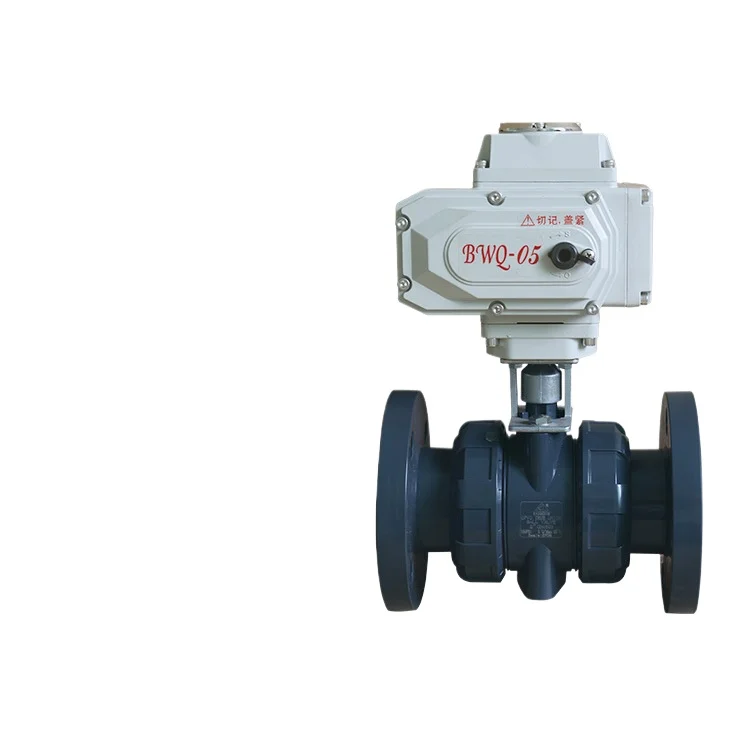 BZ electric UPVC flanged ball valve Q941F plastic corrosion-resistant chemical environmental protection water supply shut-off