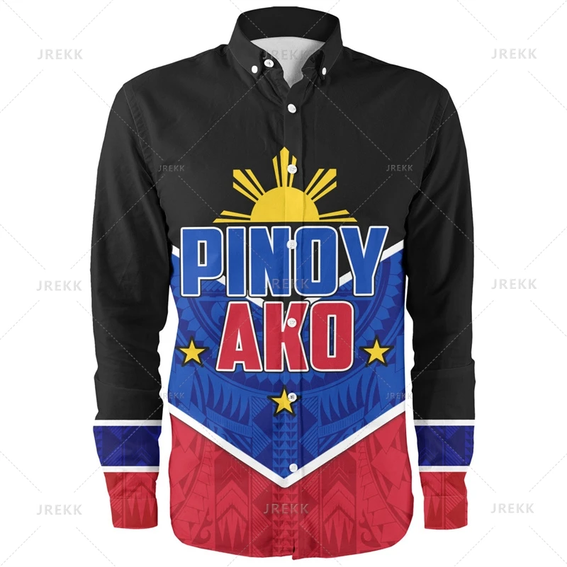 

Small Size 3D Philippines Pride Printed Long Sleeve Shirts Men Philippines Ethnic Patterns Graphic Shirts & Blouses Women Shirts