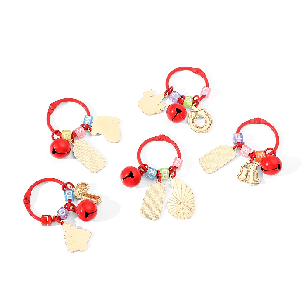 Cute Christmas Keychains Snowflake Bell Santa Claus keychain Backpack Pendant Christmas Party Jewelry Accessories