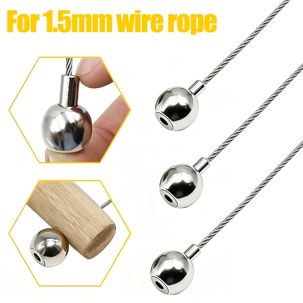 1.5mm Adjustable Stainless Steel Wire Rope Kit with Circular Cable Clamp for Clothing Display Lighting Advertising Board Hanging