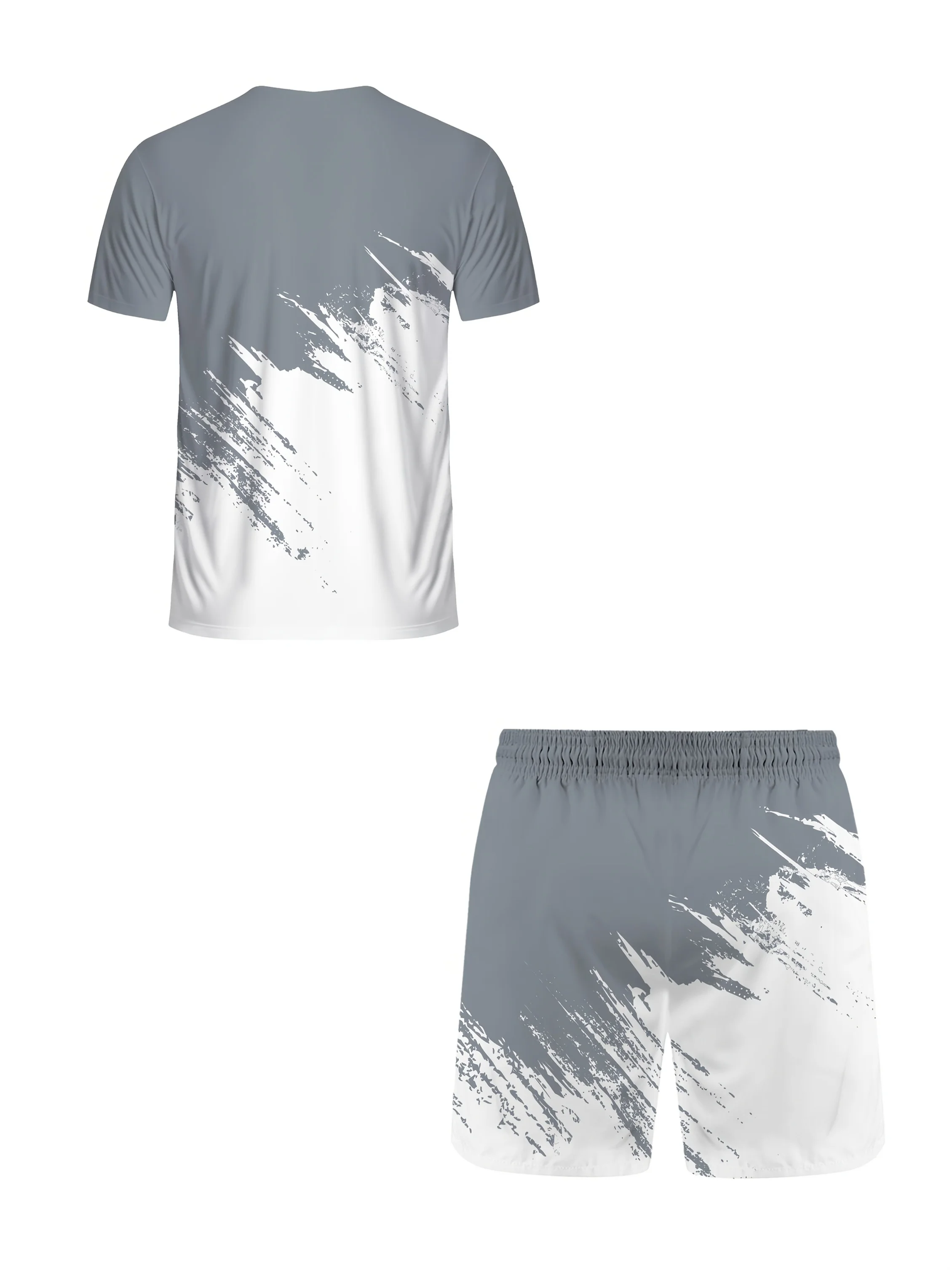 2025 Outdoor Sports, Leisure, Fashion, Contrasting Colors, 3D Digital Printing, Short Sleeved T-shirt, Shorts Set