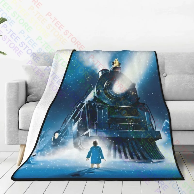 Polar Express Big Train Blanket Warmth Flannel On The Sofa Sofa Dedicated Camping Blanket