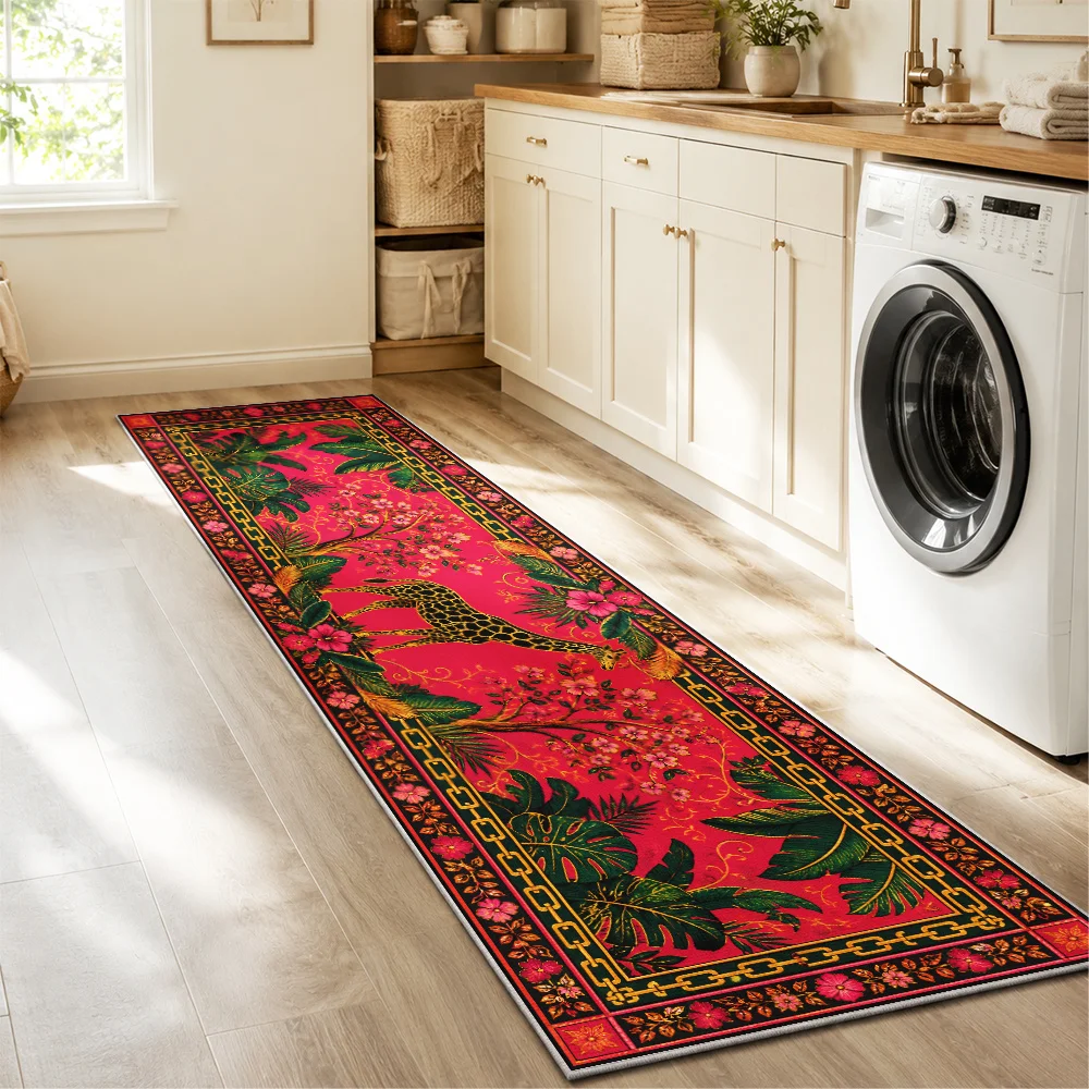 Mystic Octopus Runner Rug Blue Sun Totem Marine Animal Carpet For Hallway Luxury Living Room Kitchen Stairs Long Floor Mat