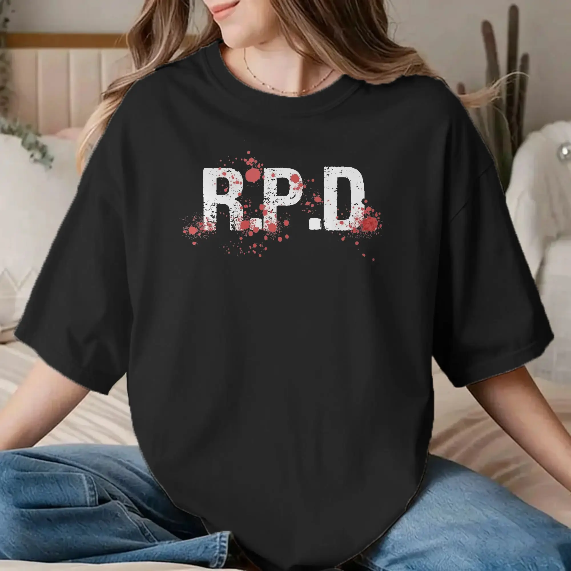 Camisetas Leon Kennedy, para homem e mulher, 100% algodão, camisetas criativas, gola redonda, camisetas com estampa «Eviled», manga curta, vestuário, 