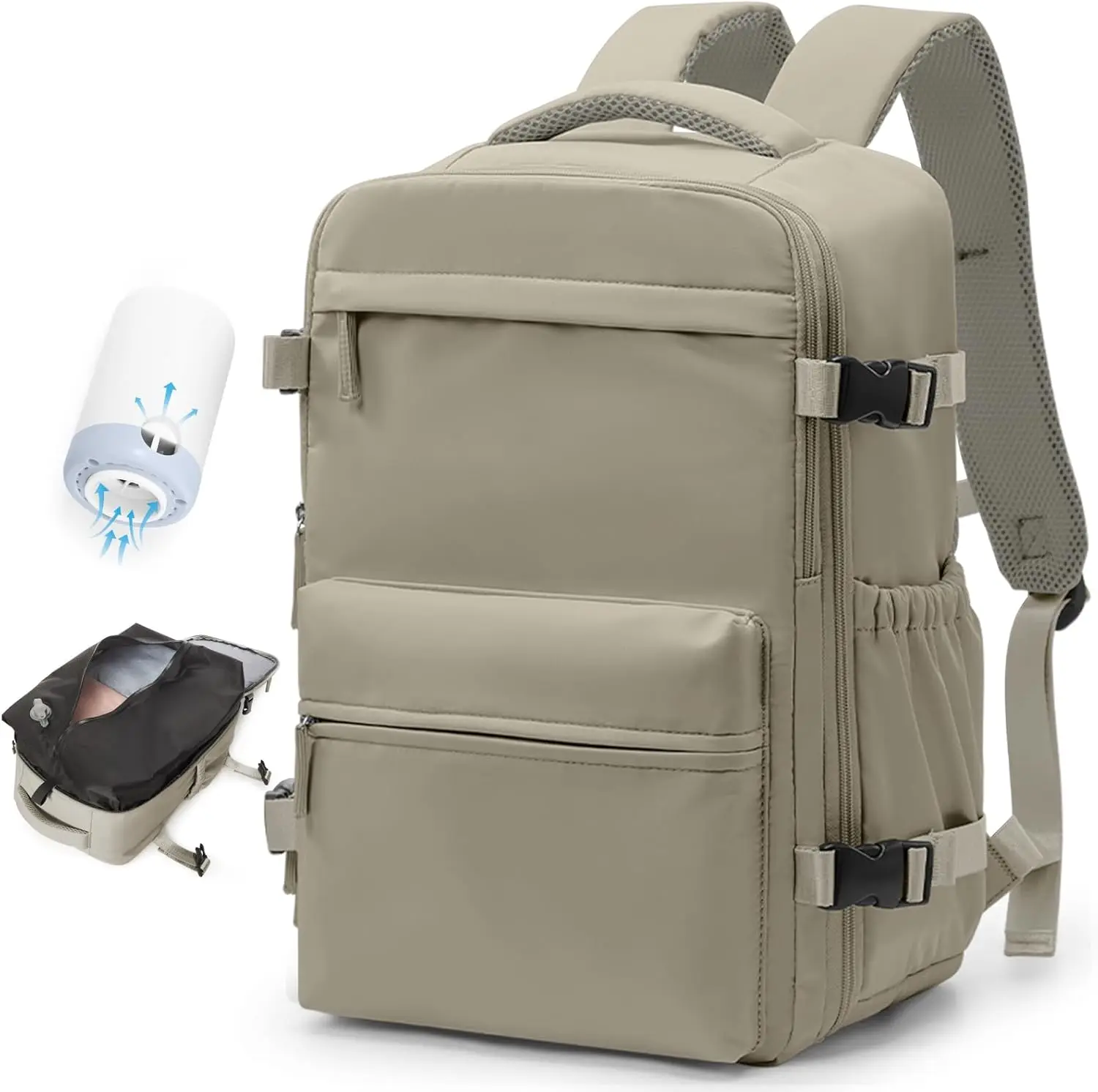 

Женский дорожный рюкзак с насосом, 18x14x8 дюймов, водонепроницаемый рюкзак для ноутбука, серо-коричневый