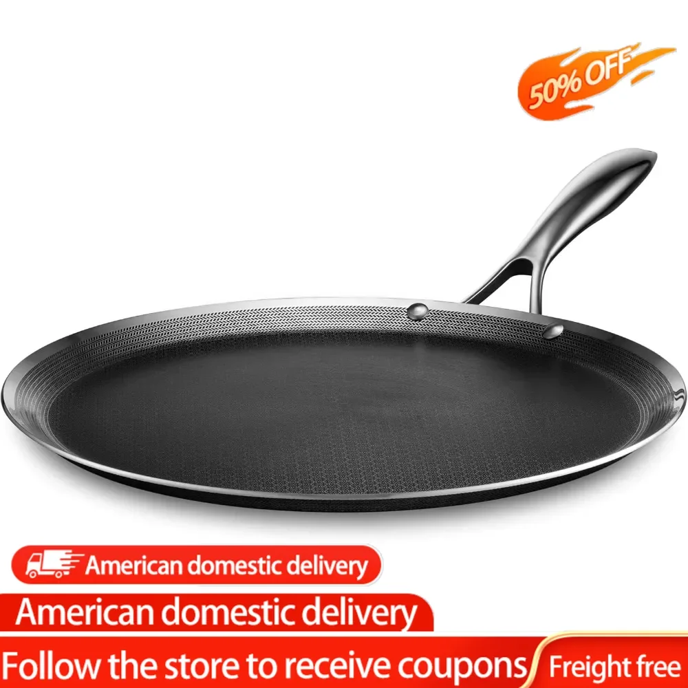 Hybrid Nonstick 13-Inch Griddle, Dishwasher and Oven Safe, Induction Ready, Compatible with All Cooktops