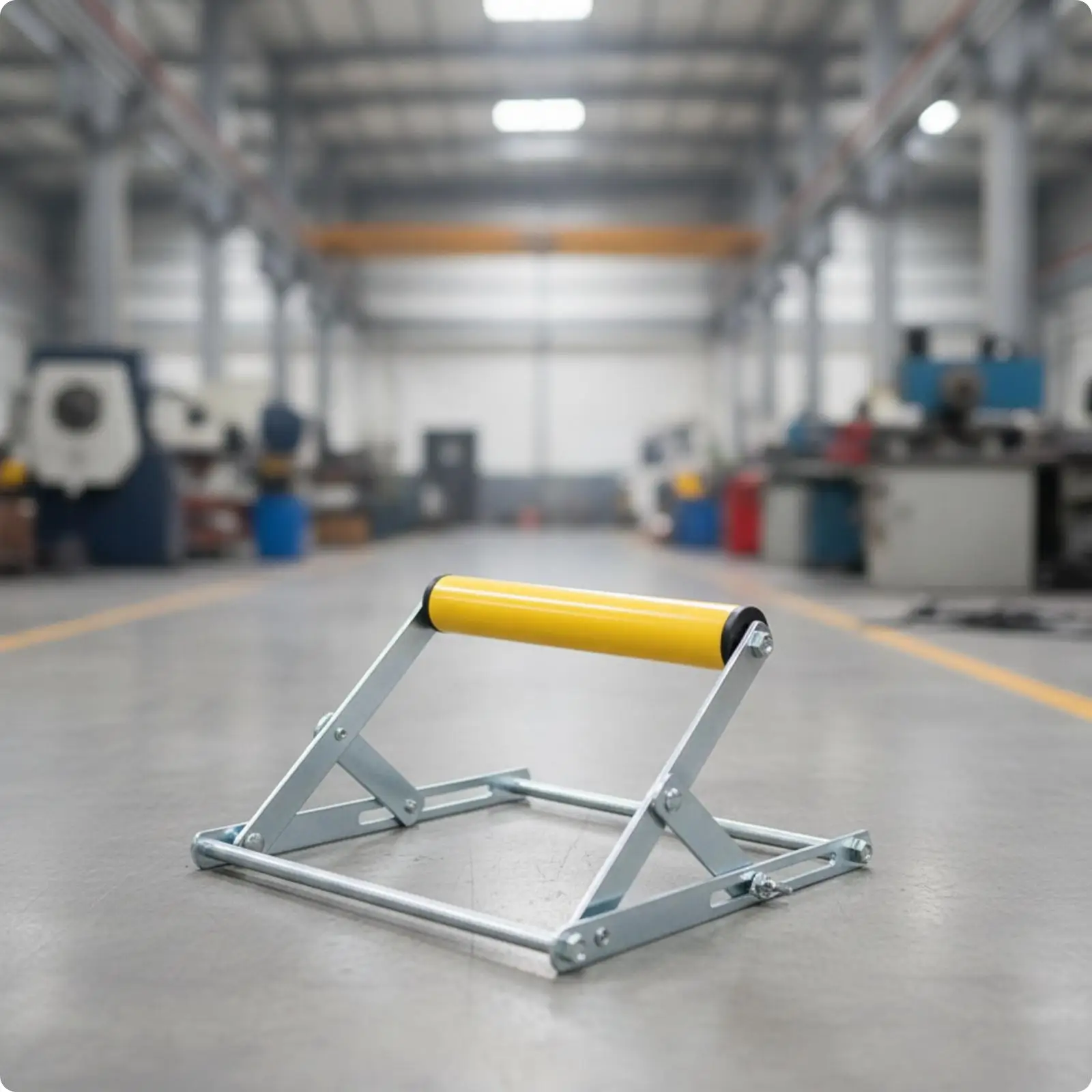 Adjustable Steel Support Stand with Roller Bar for Cutting Machine Workpiece Support