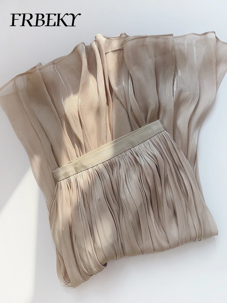 Skirts for Women Summer Pleated Temperament Half-body Skirt Slim Thin Section of The Long A-line Skirt Woman Clothing Streetwear