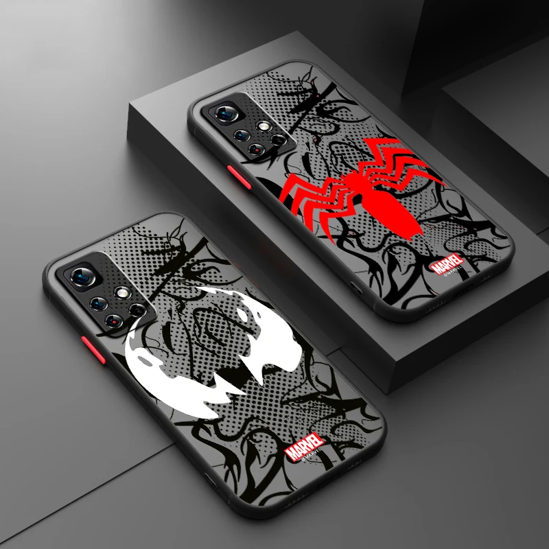 Marvel LOGO Venom Cool Frosted Translucent For Redmi 8 8A 9A 9C 9AT 9 9T 10X 10A 10C 10 11A 12C 12 13C 5G Soft Phone Case