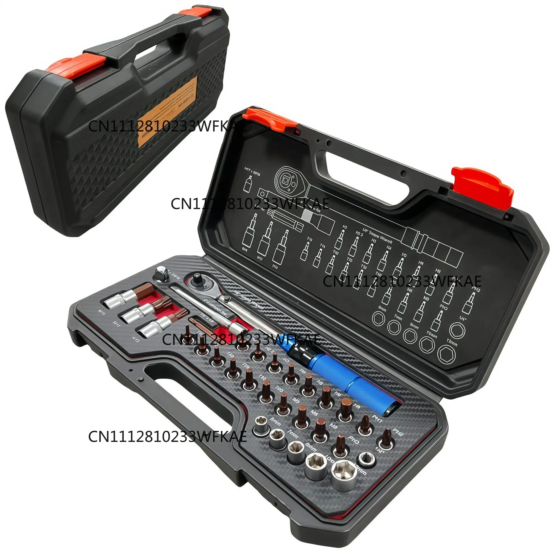 32-Piece Set of 1/4 Torque Wrench, Mountain Bike Preset Torque Wrench Adjustable High Precision Repair Kit