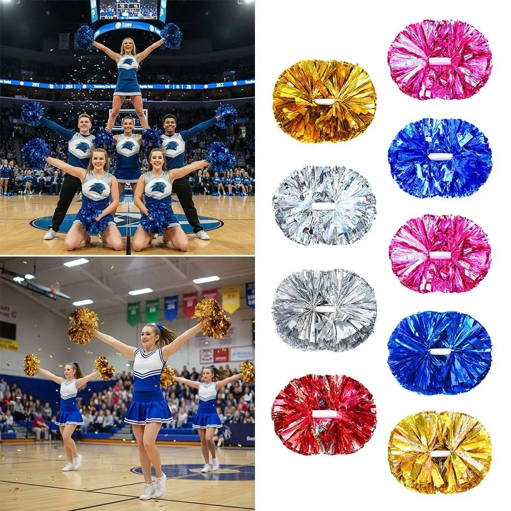 30cm*37cm Cheerleader Pom Poms Multicolors PET Dance Pompoms Colorful PET Come On Props Gymnastics Pompoms Performance Props