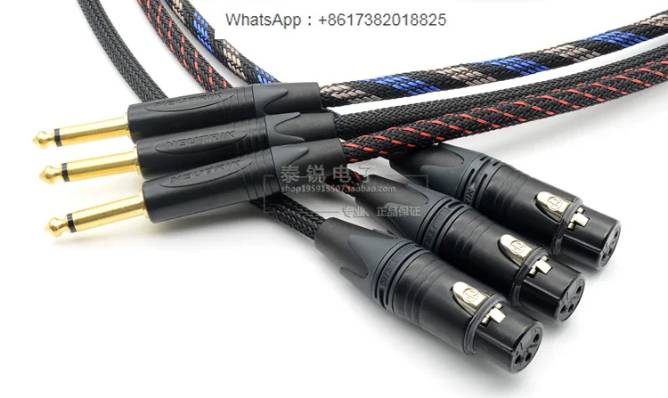 6.35 conversion  male female large two core  microphone cable TS unbalanced XLR audio cable mixer microphone