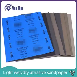 Lixa para polimento e lixamento, Lixa úmida e seca, Folhas abrasivas, Acabamento de superfície, 80-10000 Grit, 2 PCs