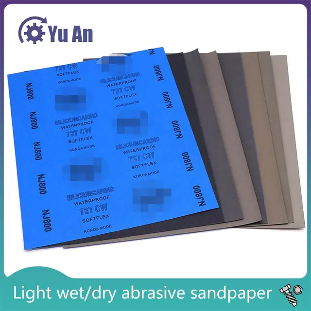 Papier ścierny o ziarnistości 80-10000 Polerowanie na mokro i na sucho Szlifowanie na mokro/sucho Papier ścierny Arkusze papieru Wykańczanie powierzchni Wykonane 2 szt.