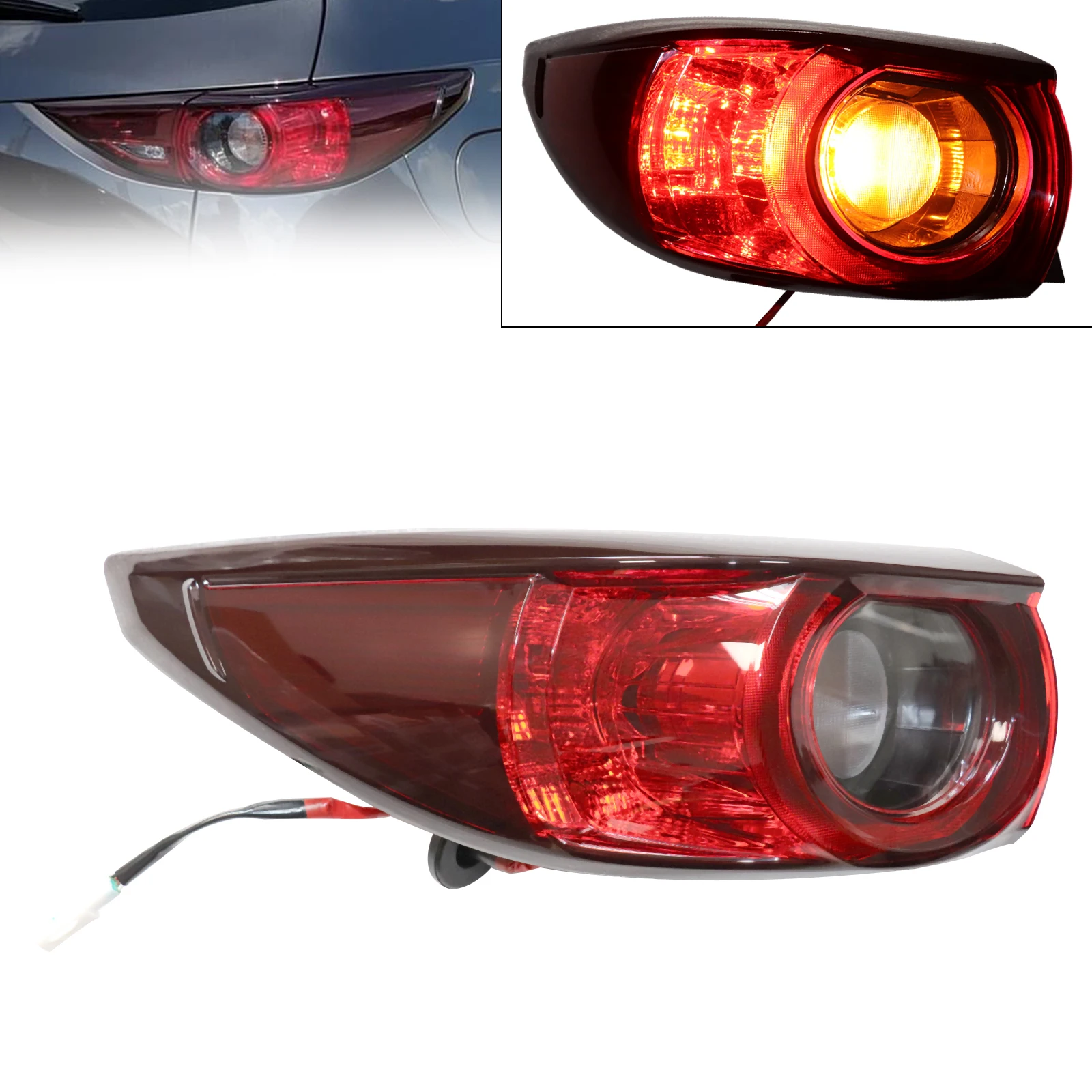 Halogen Outer Sport Left Tail Light  For 2017-2021 Mazda Cx5 Cx-5  Rear Lamp