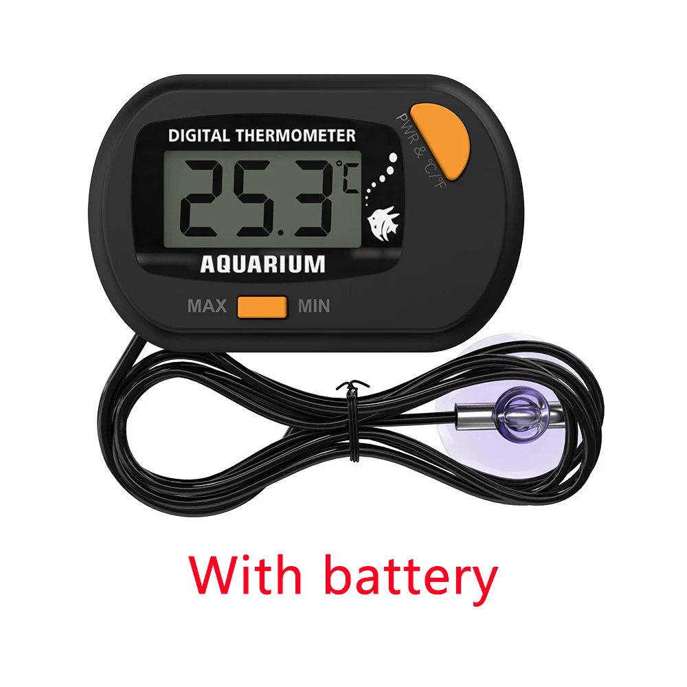A Set STD-1 Digital LCD Aquarium Thermometer Waterproof Fish Tank Sensor with Probe Temperature Sensor Suction Cup With battery