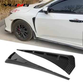 1 par de pára-choque do carro ventilação lateral fibra carbono spoiler fluxo ar entrada buraco grade adesivo capa acessórios para bmw para audi para toyo