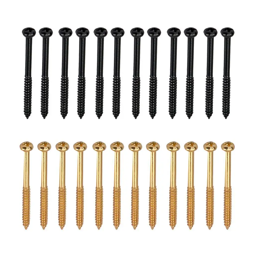 12 Pieces Bass Pickup Mounting Screws for JB Pickups Black