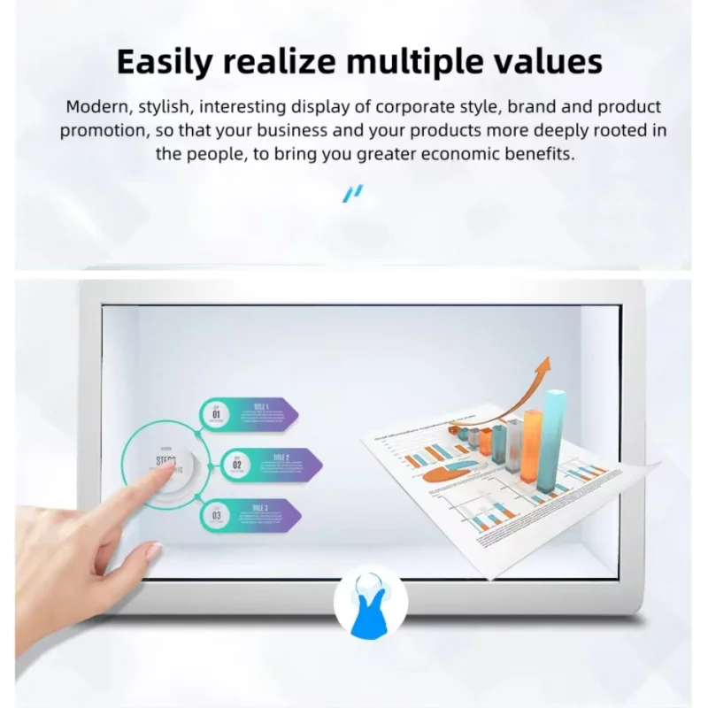 custom.10.1 Inches Transparent LCD 3D Display Stand Box Screen LCD Advertising Product Counter Showcase Retail Store I