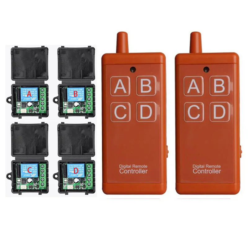 433MHz DC 12V 1CH 10A rf Remote Control Switch Wireless Relay Receiver Controller usb Rechargeable for Garage\ Door\ LED\ Bulb