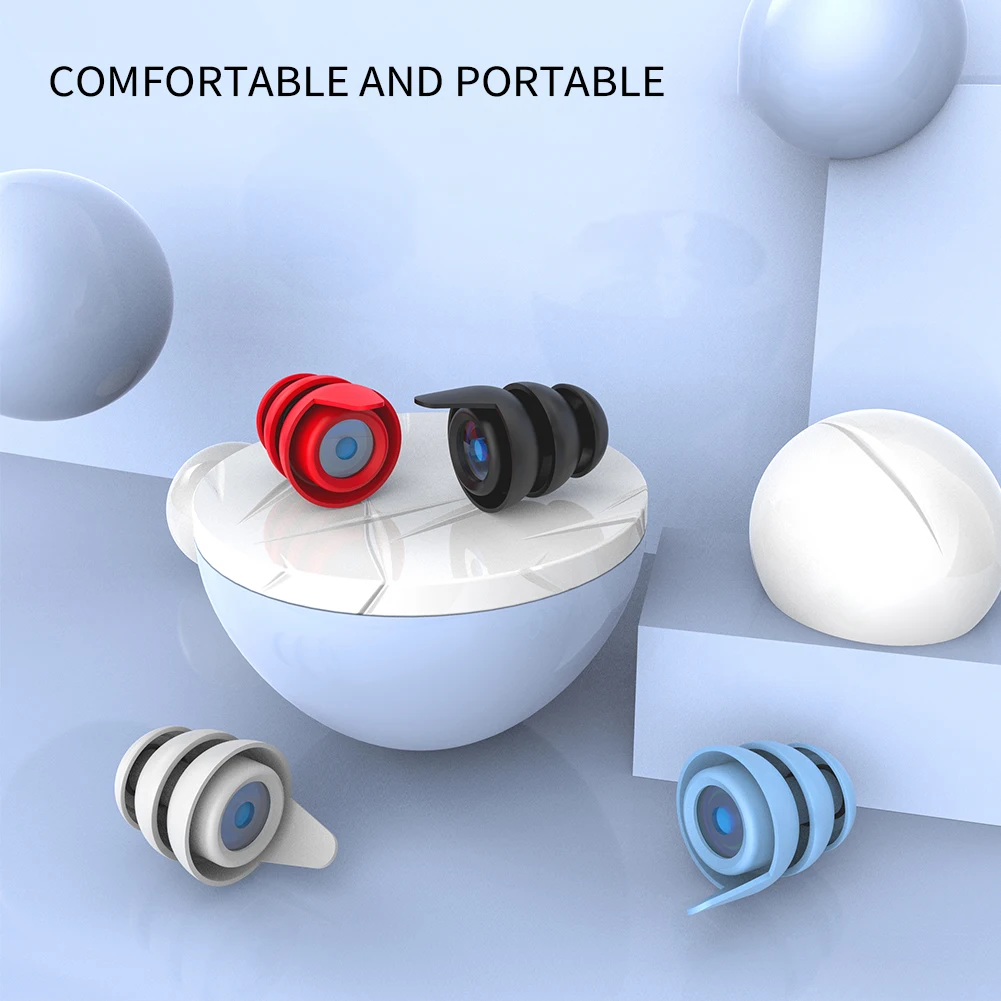 Silicone Noise Cancelling Earplugs Anti-noise Earplug For Travel Sleeping Ear Protection Reusable Waterproof Swimming Ear plugs