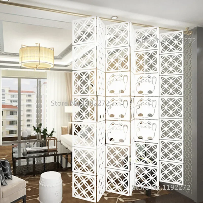 6 piezas dormitorio moderno móvil pantalla colgante Biombo hueco plegable de doble cara tallada cortina divisoria sala de estar porche