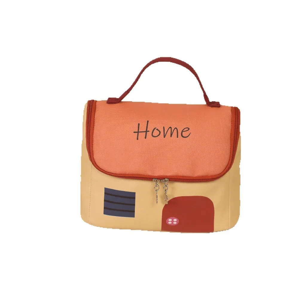 

Cute Large Capacity Cute Cabin Makeup Bag Kawaii House-shaped Handheld Cosmetic Case Square Zipper Toiletry Storage Bag Travel