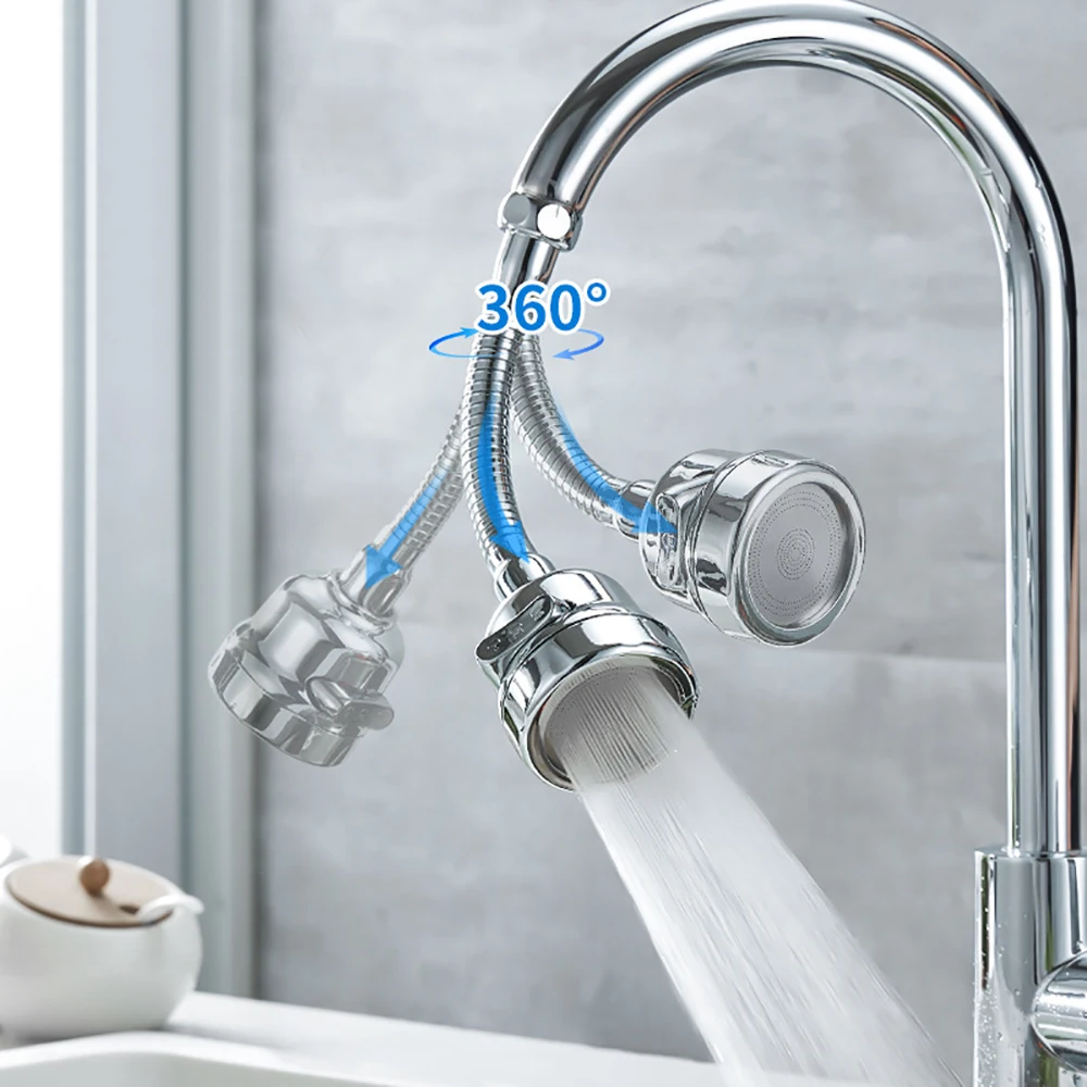 2/3 Modes Water Tap Nozzle Kitchen Swivel Faucet Adapter 360° Rotation Faucet Filter Extenders Kitchen Gadgets Spray Connector