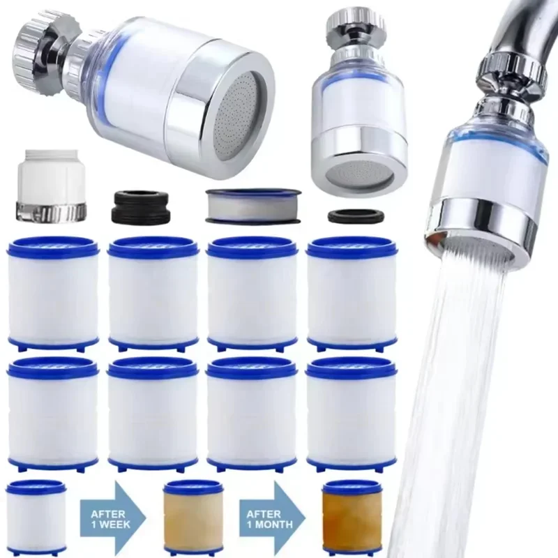 `PP Cotton Faucet Water Purifier Filter Cartridge Heavy‑Metal Chlorine Removal with Adapter for Kitchen Bathroom`